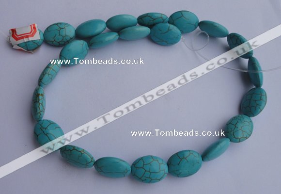 CTU21 15.5 inches 15*20mm oval blue turquoise strand beads Wholesale