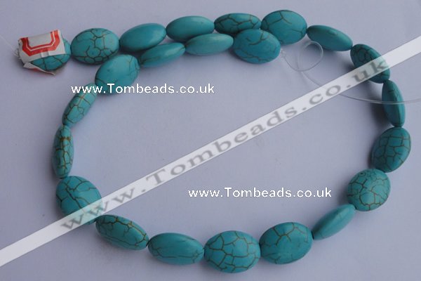 CTU22 15.5 inches 20*28mm oval blue turquoise strand beads Wholesale