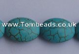 CTU23 15.5 inches 25*35mm oval blue turquoise strand beads Wholesale