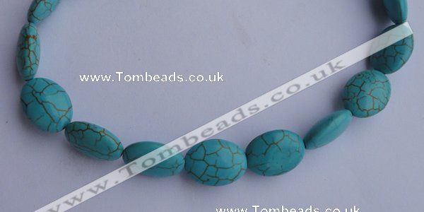 CTU23 15.5 inches 25*35mm oval blue turquoise strand beads Wholesale