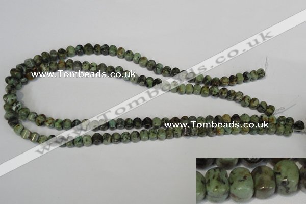 CTU2460 15.5 inches 6*6mm pumpkin African turquoise beads wholesale