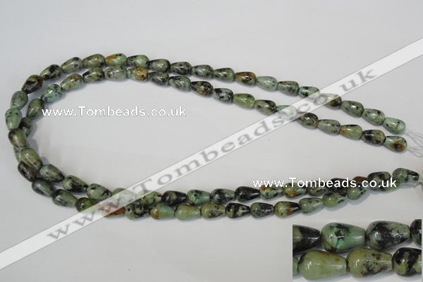 CTU2465 15.5 inches 7*10mm teardrop African turquoise beads wholesale