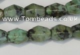 CTU2466 15.5 inches 7*8mm faceted rice African turquoise beads wholesale