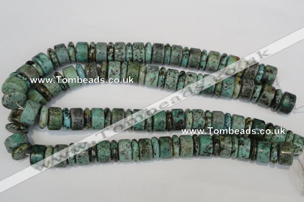 CTU2470 15.5 inches 5*16mm & 10*16mm rondelle African turquoise beads