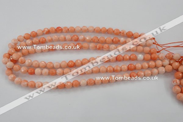 CTU2502 15.5 inches 8mm faceted round synthetic turquoise beads