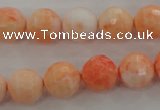 CTU2504 15.5 inches 12mm faceted round synthetic turquoise beads