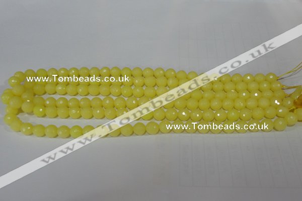 CTU2524 15.5 inches 6mm faceted round synthetic turquoise beads