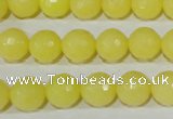 CTU2526 15.5 inches 10mm faceted round synthetic turquoise beads