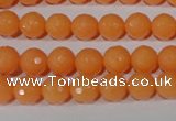 CTU2541 15.5 inches 8mm faceted round synthetic turquoise beads