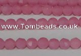 CTU2555 15.5 inches 4mm faceted round synthetic turquoise beads