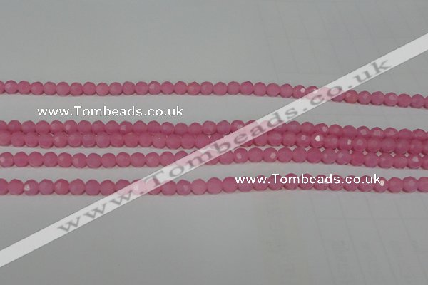 CTU2555 15.5 inches 4mm faceted round synthetic turquoise beads