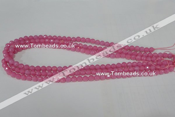 CTU2556 15.5 inches 6mm faceted round synthetic turquoise beads