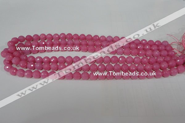 CTU2557 15.5 inches 8mm faceted round synthetic turquoise beads