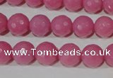 CTU2558 15.5 inches 10mm faceted round synthetic turquoise beads