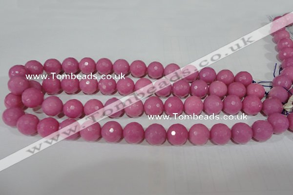 CTU2560 15.5 inches 14mm faceted round synthetic turquoise beads