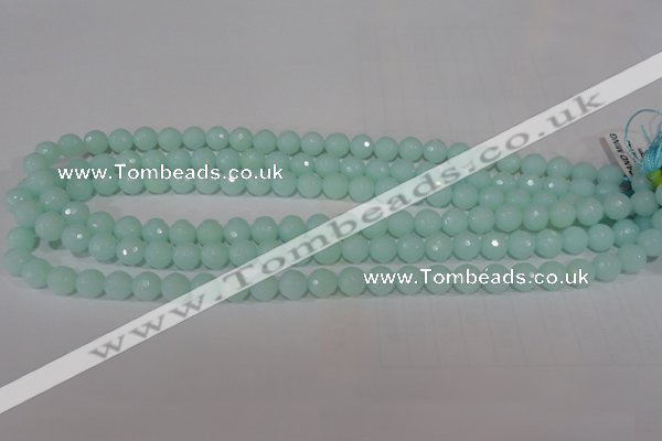 CTU2573 15.5 inches 8mm faceted round synthetic turquoise beads