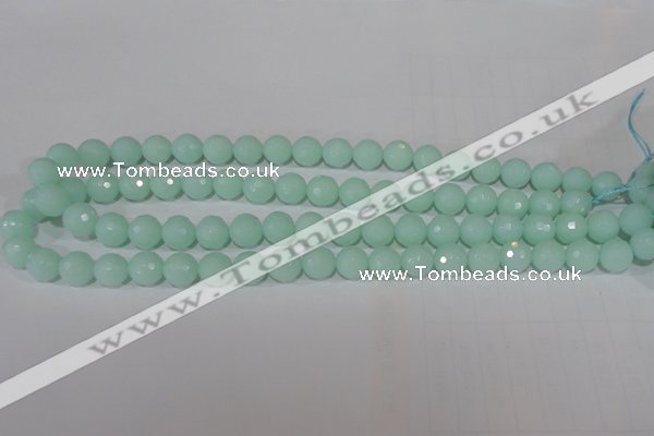 CTU2574 15.5 inches 10mm faceted round synthetic turquoise beads