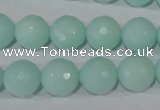 CTU2575 15.5 inches 12mm faceted round synthetic turquoise beads