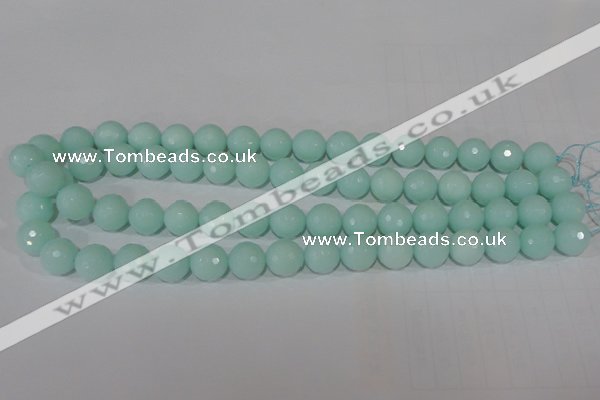 CTU2575 15.5 inches 12mm faceted round synthetic turquoise beads