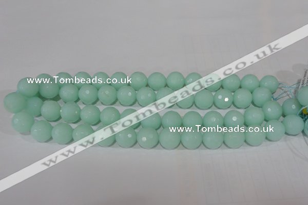 CTU2576 15.5 inches 14mm faceted round synthetic turquoise beads