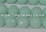 CTU2577 15.5 inches 16mm faceted round synthetic turquoise beads