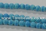 CTU2580 15.5 inches 4mm round synthetic turquoise beads