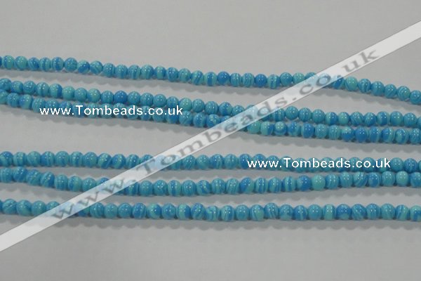 CTU2580 15.5 inches 4mm round synthetic turquoise beads