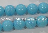 CTU2583 15.5 inches 10mm round synthetic turquoise beads