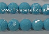 CTU2593 15.5 inches 10mm faceted round synthetic turquoise beads