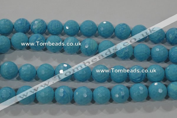 CTU2596 15.5 inches 16mm faceted round synthetic turquoise beads