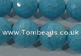 CTU2597 15.5 inches 18mm faceted round synthetic turquoise beads
