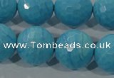 CTU2597 15.5 inches 18mm faceted round synthetic turquoise beads