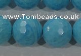 CTU2598 15.5 inches 20mm faceted round synthetic turquoise beads