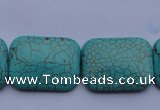 CTU26 15.5 inches 30*40mm rectangle blue turquoise beads Wholesale