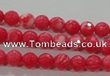 CTU2620 15.5 inches 4mm faceted round synthetic turquoise beads