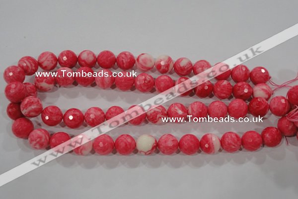 CTU2625 15.5 inches 14mm faceted round synthetic turquoise beads