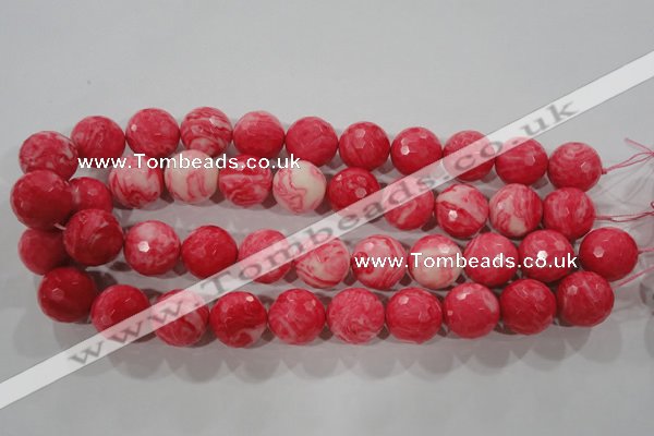 CTU2627 15.5 inches 18mm faceted round synthetic turquoise beads