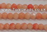 CTU2640 15.5 inches 3mm faceted round synthetic turquoise beads