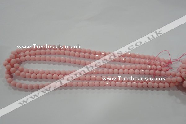 CTU2680 15.5 inches 3mm faceted round synthetic turquoise beads