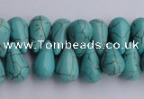 CTU27 14.5 inches 10*17mm teardrop blue turquoise beads Wholesale