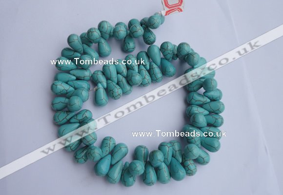 CTU27 14.5 inches 10*17mm teardrop blue turquoise beads Wholesale