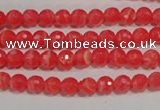 CTU2741 15.5 inches 6mm faceted round synthetic turquoise beads