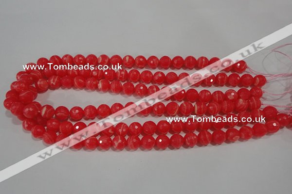 CTU2743 15.5 inches 10mm faceted round synthetic turquoise beads