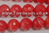 CTU2745 15.5 inches 14mm faceted round synthetic turquoise beads