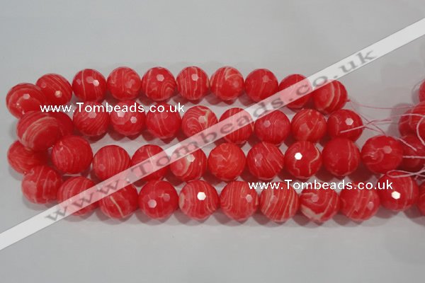 CTU2748 15.5 inches 20mm faceted round synthetic turquoise beads