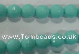 CTU2780 15.5 inches 4mm faceted round synthetic turquoise beads