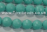 CTU2782 15.5 inches 8mm faceted round synthetic turquoise beads