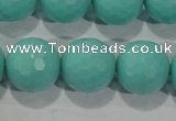 CTU2785 15.5 inches 14mm faceted round synthetic turquoise beads