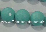 CTU2786 15.5 inches 16mm faceted round synthetic turquoise beads