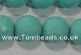 CTU2787 15.5 inches 18mm faceted round synthetic turquoise beads